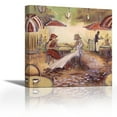 thumbnail image 1 of Afternoon At The Cafe - Contemporary Fine Art Giclee on Canvas Gallery Wrap - wall décor - Art painting - 27 x 27 Inch - Ready to Hang, 1 of 2