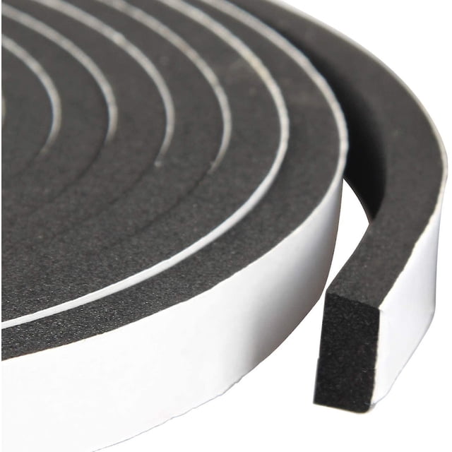 Cinta de espuma de alta densidad, tira de sellado impermeable, tiras Cr, sello Eva adhesivo de una sola cara de neopreno, 1/2 pulgadas x 1/4 pulgadas x 26 pies