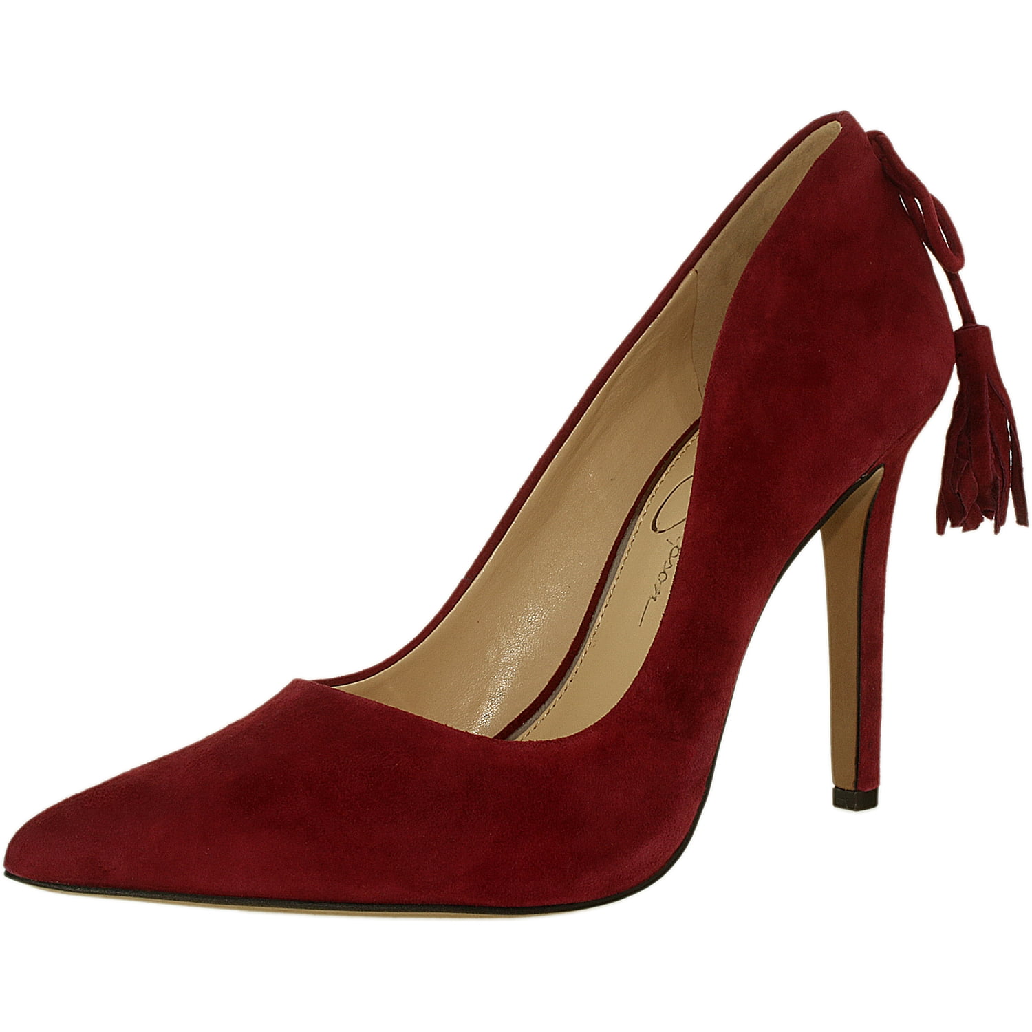 jessica simpson red suede pumps