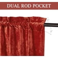 thumbnail image 3 of Chezmoi Collection Lux Brick Red Crushed Velvet Curtains 2 Panel Set, Room Darkening Luxury Distressed Velvet Rod Pocket Window Drapes for Living Room Bedroom 50" W x 84" L, 3 of 9