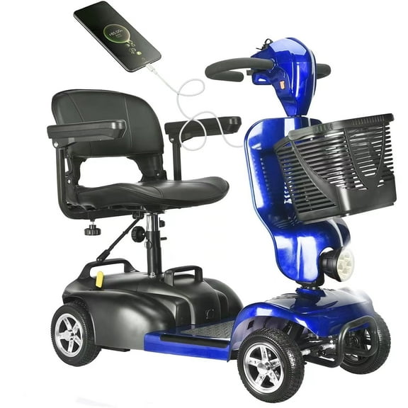PENGJIE 20A -- 20miles Adjustable 4-Wheel Mobility Scooter with Basket & 300 lb Limit