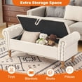thumbnail image 4 of Furniliving Storage Ottoman Bench Button Tufted End of Bed Bench Storage Bench for Bedroom, Beige, 4 of 10