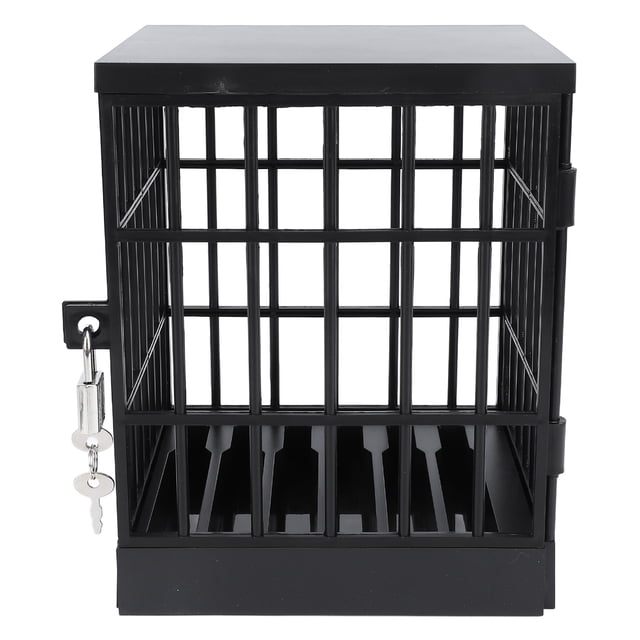 Mobile Phone Prison, 13x15x19cm Plastic Family Time Cell Phone Jail Lock Box with 2 Keys for Classroom