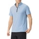 thumbnail image 1 of Camiseta de Manga Corta con Cremallera para Hombres de Pie Cuello de Seda de Hielo Secado Rápido Deportes Respirables Al Aire Libre, 1 of 8