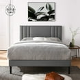 thumbnail image 6 of Bika Home BU1005G-Q Faux Leather Upholstered Platform Queen Size Bed, Grey, 6 of 7