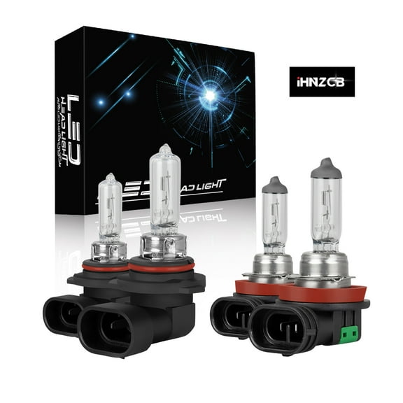 IHNZCB 9005 H11 High Performance Halogen Headlight Bulb High Low Beam BulbCoversation Kit 3400K Warm White 4x