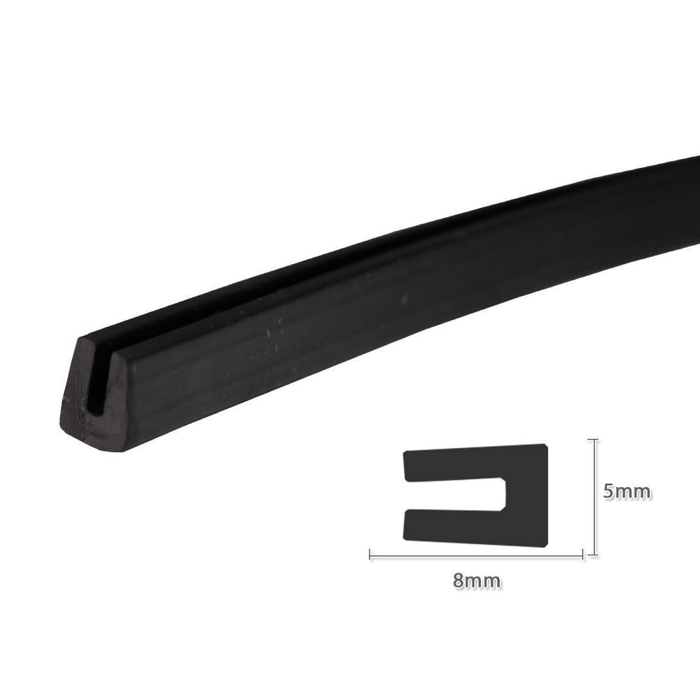 1/5" x 3/10" Soft Black Rubber U Shape Seal Moulding Trim Weatherstrip