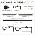 thumbnail image 3 of Joydeco Curtain Rod 32 to 120 Inch, 1 Inch Heavy Duty Adjustable Black Drapery Rod with Brackets, Easy Install for Living Room, B, 3 of 9