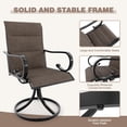 thumbnail image 4 of MELLCOM Swivel Outdoor Chairs Set of 2, High Back Padded Textilene Patio Dining Chairs with Metal Frame, All-Weather Outdoor Furniture Rocker, Brown, 4 of 7