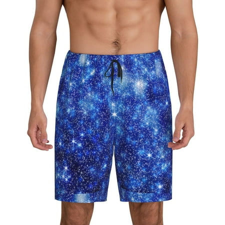 

Easygdp Blurred Star Snow Christmas Men s Short Pajama Pants Sleep Shorts Household Pants Casual Pants with Pockets - 3X-Large