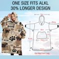 thumbnail image 4 of Oversized Wearable Blanket Hoodie,Pug and Footprint Sherpa Blanket Hoodie with Super Pockets,Super Warm Fuzzy Pullover for Women & Men, 4 of 6