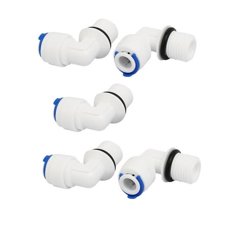 Filter Connector - M12 to 1/4-inch Elbow Quick Connector 5pcs for RO Water Filter Fitting