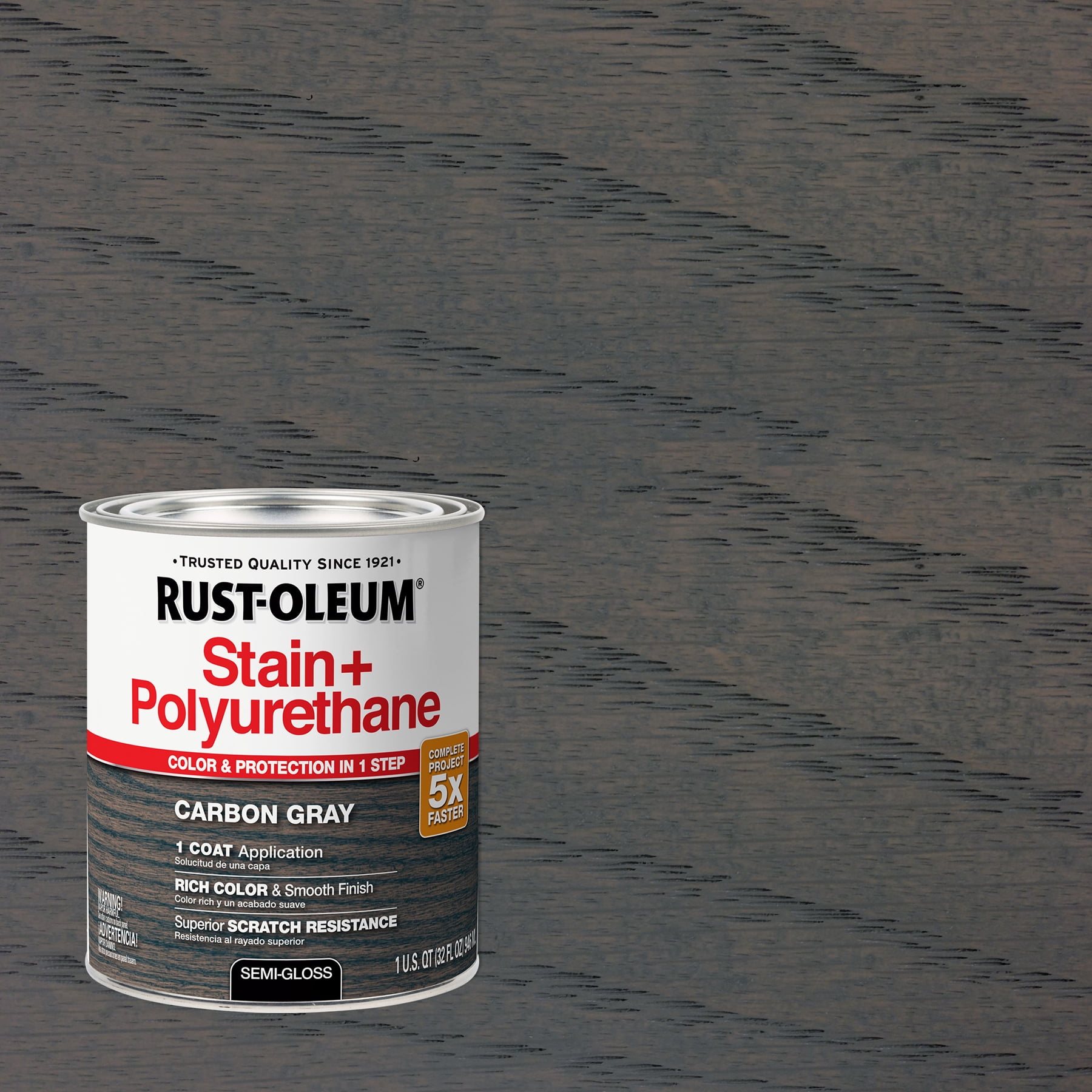 Carbon Gray, Rust-Oleum Stain & Polyurethane Semi-Gloss, QT