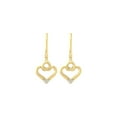 thumbnail image 2 of ARAIYA FINE JEWELRY 14K Yellow Gold Round Lab-Grown Diamond Heart Earrings (1/20 cttw, VS1 Clarity, D-E Color), 2 of 7
