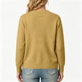 thumbnail image 4 of Rexolia Women’s Crewneck Button Front Cardigan Lightweight Knit Long Sleeve Casual Camel L, 4 of 5