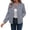 Gray, variant on Women's Wool-Blend Stand Collar Bomber Jacket, Button-Front Long Sleeve Casual Outerwear With Pockets In Multiple Solid Colors(Navy,S)