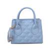 thumbnail image 1 of Sywqhk Bolso Bandolera De Cuero Con Estampado De Celosía Retro Para Mujer (Azul) Sywqhk Para estrenar, 1 of 9