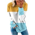 thumbnail image 2 of ICHUANYI Clearance Women's Fashion Printed Loose T-shirt Long Sleeves Blouse Round Neck Casual Tops Sweatshirt Hoodies(Yellow, L) ICHUANYI WER2023081511088, 2 of 5