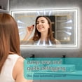 thumbnail image 3 of 40 x 24'' LED Mirror for Bathroom Dimmable 3 Colors Bathroom Mirror with Lights Anti-Fog Stepless Lighted Bathroom Mirror Smart Vanity Mirror Wall Mounted Horizontal/Vertical, 3 of 15