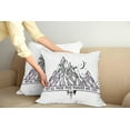 thumbnail image 2 of Ambesonne Adventure Throw Pillow Cover 2 Pack, Geometrical Mountains, 20", Dark Purple Black, 2 of 5