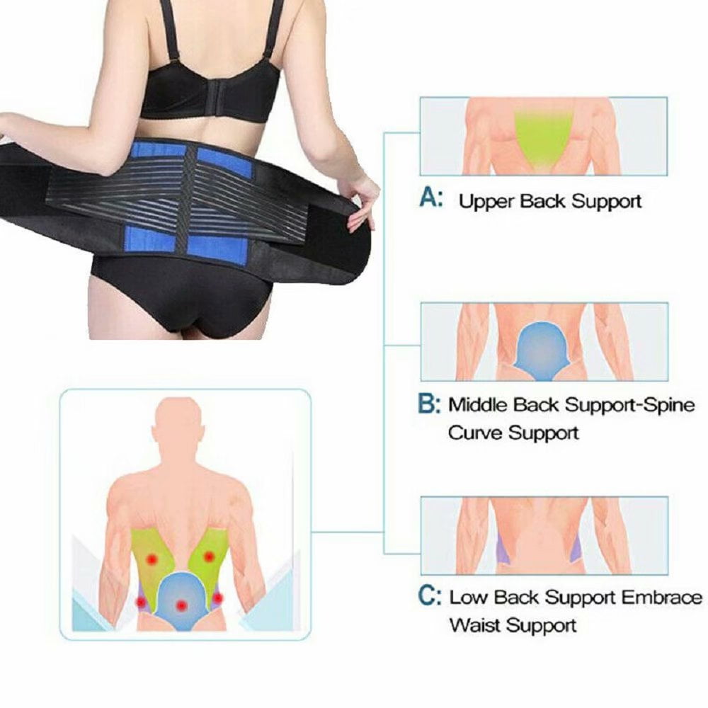 Lumbar Support Belt Back Bace for Women Men Waist Back Support Belt with Spring Strip for Back Pain Relief Sciatica Spinal Stenosis Scoliosis or