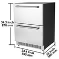 thumbnail image 2 of KFFKFF 24-inch Below-Counter Fridge, Dual-Drawer Refrigeration with Variable Temperatures, 4.87 Cubic Feet Volume, Water-Resistant Interior and Exterior Below-Counter Freezer, 2 of 9