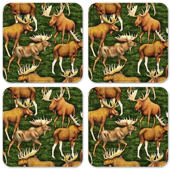 Vinyl Drink Coasters - Set of 4 - Moose - Image by Dan Morris