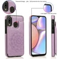 thumbnail image 6 of Design for Samsung Galaxy A20/A30/M10S Case with Tempered Glass Screen Protector Credit Card Holder Slot, PU Leather Wallet Phone Cases Kickstand Protective Cover for Glaxay A 20 30 Women Purple, 6 of 12
