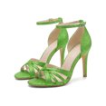 thumbnail image 4 of BLISSFUL STEP Ankle Strap Open Toe Stiletto High Heels Sandals for Women Light Green 9, 4 of 7