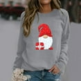 thumbnail image 2 of Pull de Noël pour Femmes Col Rond Cardigan d'Hiver Manches Longues Fermeture Blouse Chandail à Capuchon Veste Mi-Longue Imprimée Mode Chandail en Molleton, 2 of 6
