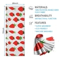 thumbnail image 2 of Red Strawberry Plants White Pattern Hot Yoga Mat Towel Non Slip for Hot Yoga - Quick-Drying Yoga Mat Cover with 4 Corner Pockets with Travel Bag - Hot Yoga Towel Non Slip 70"x26", 2 of 6
