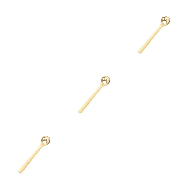 Decodeary Tea Spoon For Tea Essential Teaware For Tea Drinking - Exquisite And Practical Stainless Steel Spoon Stainless Steel Cat's Claw gold 1 3Set