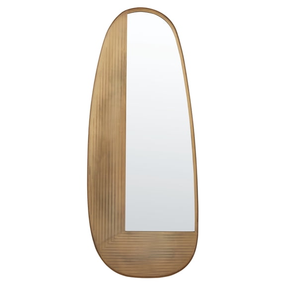 SAFAVIEH Kinselle 23 in. x 56.8 in. Solid Frame Mirror, Antique Brass