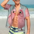 thumbnail image 7 of Disketp Adorable Pink Fluffy Birds Hawaiian Shirts for Men,Mens Casual Short Sleeve Button Down Shirts Beach Shirt,X-Large, 7 of 7
