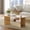 Natural, variant on Gelloan 35" Round Coffee Table with Two Drawers,Circle Coffee Table Space-Saving Multiple Purpose for Living Room,Dining Room and Home,Brown