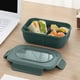 thumbnail image 1 of Caja Bento de silicona para microondas - Recipiente de preparación de comidas de 3 compartimentos, 20x13x7,5 cm, apilable, apto para lavavajillas, azul/verde/rosa, 1 of 6