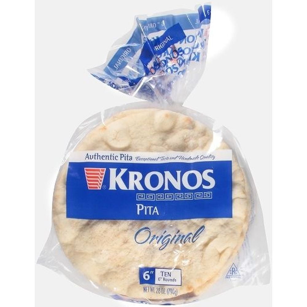 Kronos Frozen Original Flat Authentic Pita Bread, 6 inch 120 per case