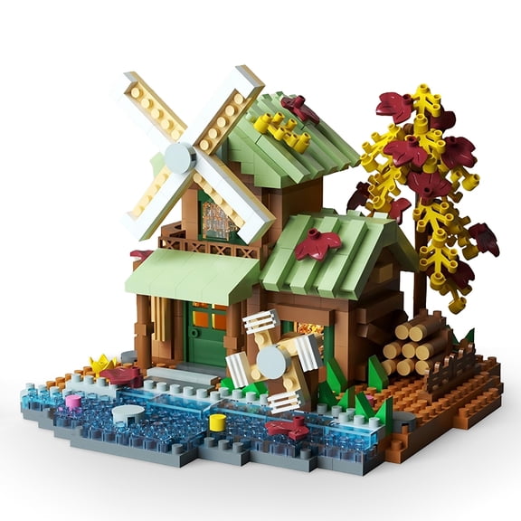 Mini Cabins Micro Building Blocks Set, Windfall Architecture DIY Building Kit for Adults Natural Construction Collection & Gifts(717Pieces)