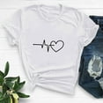 thumbnail image 2 of Diufon Hauts de la Saint-Valentin pour Femmes, Tunique Décontractée à Manches Courtes, Chandail à Col Rond, Blouse Tendance Mignonne à Imprimé Graphique, 2 of 6