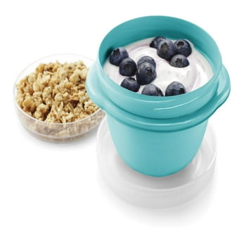 Rubbermaid TakeAlongs 1.2 Cup On the Go Food Storage Containers, Set of 3, Teal Splash