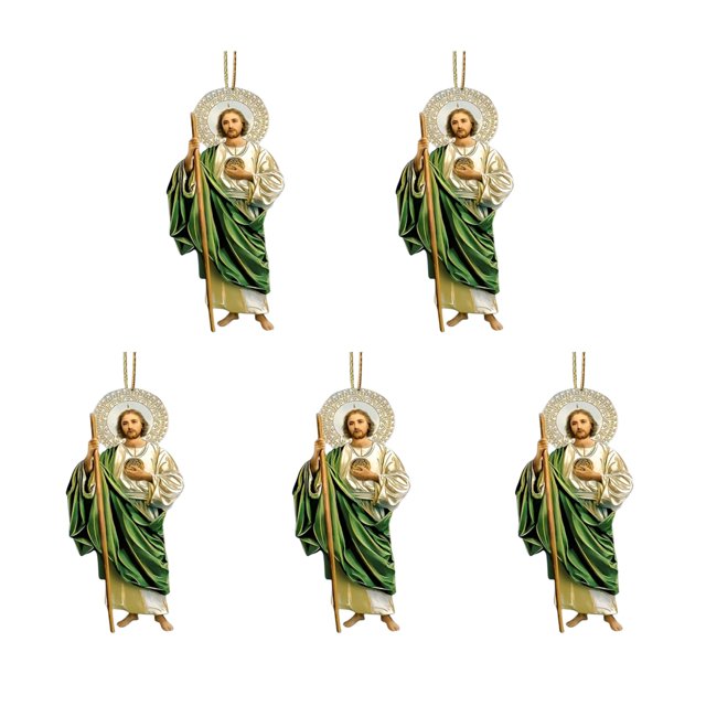 Visland 2D Acrylic Jesus Christ Ornament Car Rearview Mirror Hanging Decor Auto Interior Religious Gift for Christian Retro Faith Accessories
