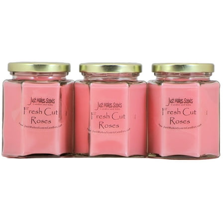 3-Pack Fresh Cut Roses Candle, 8 oz Hexagon jar
