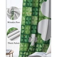 thumbnail image 6 of St Patrick's Day Blackout Curtains 96 Inch Length 2 Panels Set, Spring Shamrock Botanical Green Plaid Full Shading Curtains for Windows, Blackout Curtains for Bedroom Living Room 52"x96", 6 of 8