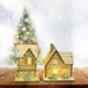 thumbnail image 3 of ColoMX Adornos de escritorio para casa de madera, decoraciones navideñas, adornos de escena luminosa, 3 uds., 3 of 8