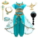 thumbnail image 2 of Disfraz de Jasmine para niñas, vestido de princesa de Aladdín, lámpara mágica, fiesta de Cumpleaños, Halloween, pantalones superiores de fantasía Fivean unisex, 2 of 2