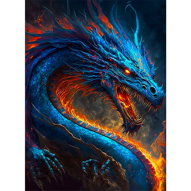 Cuadros Decorativos 5D bricolaje taladro cuadrado completo diamante pintura dragón Kit hogar decoración arte artesanía Wdftyju de costura negro 4 estilos
