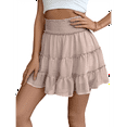 thumbnail image 2 of Faldas de Verano para Mujer, con Volantes, de Cintura Alta, Informales, Estilo Bohemio, para Playa, con Pantalones Cortos Incorporados, Color , Talla S, 2 of 7