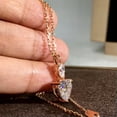 thumbnail image 2 of Women 14k Rose Gold Plated Cubic Zircon Necklace Pendant Cute Heart Jewelry, 2 of 4