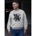 thumbnail image 2 of Krampus Cat Creepy Christmas Gift Men's Sweatshirt, 2 of 4
