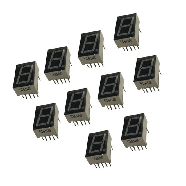 Cateissary 10 Pieces Digital Tube 0.56 Inch 10 DIY Bit 5611AH Pin LED Common 1 Segment Home 7 Red Cathode Appliances Display Electrónica miscelánea